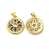 Rack Plating Brass Pave Cubic Zirconia Pendants KK-O142-40G-1