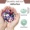 100Pcs 10 Colors Food Grade Eco-Friendly Silicone Beads SIL-YW0001-84-3