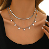 Silver Double Layer Butterfly Hip-hop Sweet Design Collarbone Chain Women's Fashion Necklace. MM9715-1