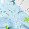 26Pcs 26 Styles Natural Shell Teardrop Charms with Golden Tone Metal Letter Slices SHEL-SC0001-93-4