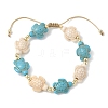 Adjustable Synthetic Turquoise & Non-magnetic Hematite Braided Bead Bracelets BJEW-JB13730-02-2
