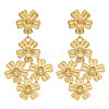 304 Stainless Steel Flower Theme Stud Earrings For Women EJEW-B110-04G-04-1