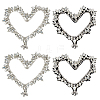 4Pcs 2 Styles Glass Rhinestone Iron on/Sew on Patches PATC-FG0002-71-1
