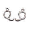 Gunmetal Plated Alloy Letter Pendants PALLOY-J718-01B-Q-1