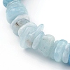 Chips Natural Aquamarine Beads Stretch Bracelets X-BJEW-JB05989-2