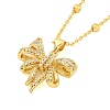 Brass Micro Pave Clear Cubic Zirconia Pendant Necklaces NJEW-M220-04D-G-1