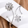 Lotus Alloy Arm Cuff Bangles for Girl Women AJEW-A063-01D-P-1