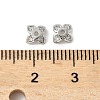 Brass Micro Pave Clear Cubic Zirconia Bead Caps KK-V015-05P-2