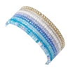 8Pcs 8 Color Glass Seed Beaded Stretch Bracelets Set for Women BJEW-JB09661-02-3