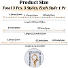 1 Set 3 Styles Iron Hat Chain with Lobster Claw Clasp HJEW-CN0001-31C-2