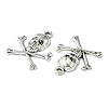 Antique Silver Tibetan Style Pirate Style Skull Pendant X-LF10441Y-3