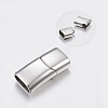 Tarnish Resistant Smooth Surface 304 Stainless Steel Magnetic Clasps with Glue-in Ends STAS-N002-38-2