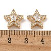 Brass Micro Pave Cubic Zirconia Beads KK-U037-08G-01-3