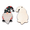 Christmas Single Face Printed Wood Big Pendants WOOD-H102-01F-3