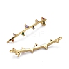 Brass Micro Pave Colorful Cubic Zirconia Links Connectors ZIRC-Z011-20G-2