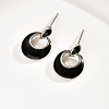 Elegant Brass Flat Round Stud Earrings JM3451-3