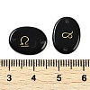 12Pcs 12 Styles Twelve Constellation Natural Obsidian Flat Oval Links Connector Charms G-K359-05D-3