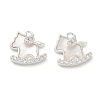 Brass Micro Pave Clear Cubic Zirconia & Natural Shell Charms CU-CBA3F77-02S-1