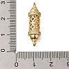 Rack Plating Brass Micro Pave Cubic Zirconia Hollow Column Links Connector Charms X-ZIRC-F142-50A-G01-3