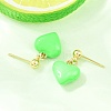 Valentine's Day Heart Brass Enamel Dangle Stud Earrings EJEW-Z164-19G-04-3
