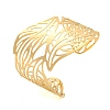Ion Plating(IP) 304 Stainless Steel Hollow Open Cuff Bangles BJEW-S151-01G-07-1