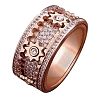 Gear Brass Micro Pave Clear Cubic Zirconia Rotatable Finger Rings FS-WGBD3BF-06-1