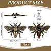 20Pcs Zinc Alloy Bees Decorative Rivets FIND-PH0062-14AB-2