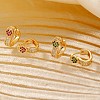 Elegant Heart-shaped Brass Cubic Zirconia Hoop Earrings for Women CH6025-2-3