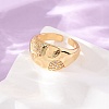 Brass Micro Pave Cubic Zirconia Open Cuff Rings for Women KK-CBA3D94-03G-3