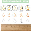 150Pcs 15 Styles 304 Stainless Steel Open Pendants STAS-WR0001-19A-2