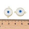 Brass Synthetic Opal Evil Eye Connector Charms G-P579-01A-G-3