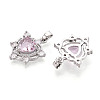 Brass Micro Pave Cubic Zirconia Pendants KK-N264-07P-2