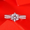 Rhodium Plated 925 Sterling Silver Micro Pave Cubic Zirconia Adjustable Rings AJEW-U007-14P-4