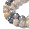 Natural Blue White Dumortierite Round Beads Strands G-E265-01A-7
