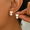 Elegant Brass Imitation Pearl Stud Earrings Women's Daily Jewelry DV0468-2-5