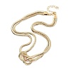 Iron Snake Chain Knot Necklaces for Women NJEW-G167-01G-1-2