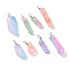 Electroplate Natural Quartz Crystal Pendants PALLOY-JF01167-1