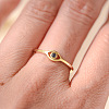 Evil Eye 925 Sterling Silver Micro Pave Cubic Zirconia Finger Rings for Women FS-WG42376-05-2