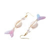 Shell Pearl Dangle Earrings EJEW-TA00626-4