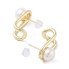 Natural Pearl Stud Earrings EJEW-P256-76G-2