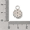 Brass Micro Pave Clear Cubic Zirconia Charms KK-K427-13B-P-3