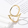 304 Stainless Steel Open Cuff Rings for Women LS-RJEW-Z077-01G-11-3