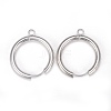 201 Stainless Steel Huggie Hoop Earring Findings STAS-P283-01K-S-3