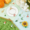  2 Sets 2 Style Mushroom Elf & Cactus Alloy Enamel Charm Locking Stitch Marker HJEW-NB0002-07-5