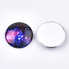 Starry Sky Pattern Printed Glass Cabochons LS-GGLA-N004-25mm-D55-2