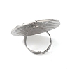 Big Flat Round with Sun Alloy Open Cuff Rings for Women RJEW-U006-04P-4