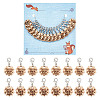 16Pcs 2 Style Flower with Word Wood M1R/M1L Pendant Locking Stitch Markers HJEW-AB00646-1