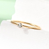 304 Stainless Steel Rhinestone Finger Rings for Women SA-CBAB767-26C-G-3
