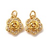 Brass Micro Pave Clear Cubic Zirconia Pendants ZIRC-P086-22-3