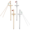 4Pcs 4 Styles Alloy Hair Stick Findings AJEW-FG0007-35-1